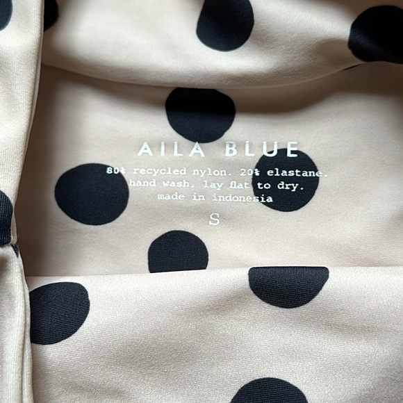 Aila Blue Polka Dot High Waisted Bikini Bottom S - Picture 5 of 10